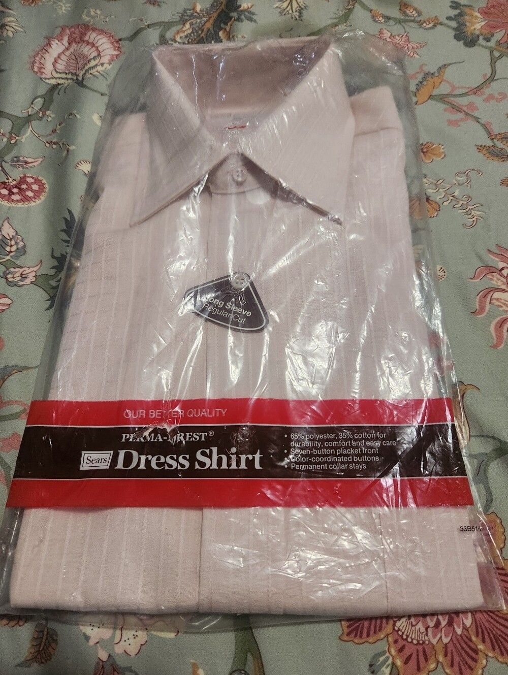 Vintage Sears Men's Dress Shirt New in Package Size 34-35
